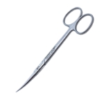 Plastic Iris Wagner Gum Scissors, Curved, Ring Handle, Sharp Tip Blades, Two Tone Finish, Overall Length 4-3/4" (120mm) 