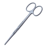 Plastic Scissors, Straight, Flat Round Shanks, Blunt Tips, Two Tone Finish, Overall Length 5" (125mm) 
