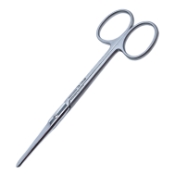 Plastic Scissors, Straight, Flat Round Shanks, Blunt Tips, Two Tone Finish, Overall Length 5" (125mm) 