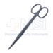 Plastic Stitch Scissors, Straight, Flat Round Shanks, Sharp/Blunt Beveled Blades, Overall Length 5" (125mm) - 19-13144