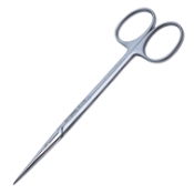 Plastic Strabismus Stitch Scissors, Straight, Sharp Tips, Rounded Blades, Round Shanks, Two Tone Finish, Overall Length 4-1/2" (115mm) 