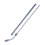 Poole Suction Tube, 24Fr (7.9mm), Curved, Chrome Plated, Overall Length 10" (254mm) 