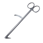 Potts-Smith Scissors, Reverse Curved 130 Degrees, 1/2" (13mm) Blade Length, Stabilizing Bar, Overall Length 7" (180mm) 