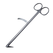 Potts-Smith Scissors, Reverse Curved 130 Degrees, 1/2" (13mm) Blade Length, Stabilizing Bar, Overall Length 7" (180mm) 