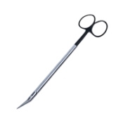 Potts-Smith Scissors, Super Cut, Angled 25 Degrees, Bottom Blade Serrated, Two Tone Finish, Black Ring Handles, Overall Length 7-1/2" (190mm) 