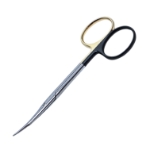 Potts-Smith Scissors, Super Cut, Angled 60 Degrees, Bottom Blade Serrated, Two Tone Finish, Black Ring Handles, Overall Length 7-1/2" (190mm) 