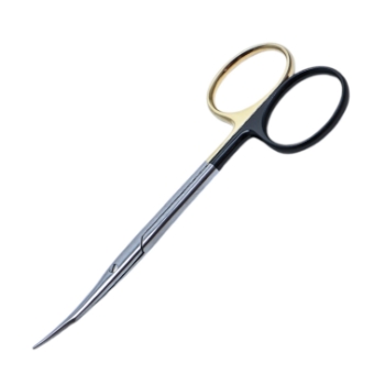 Potts-Smith Scissors, Super Cut, Angled 60 Degrees, Bottom Blade Serrated, Two Tone Finish, Black Ring Handles, Overall Length 7-1/2" (190mm) 