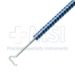 Suh Dacamara Strabismus Recession Grooved Muscle Hook, Titanium, Right, 0.55mm Wide Grooved Track in a 1.1mm Wide Hook x 11mm Long, Top View Of Hook Tapered From 1mm To 0.8mm, Knobbed Tip, Grooved Round Handle, Working Length 1-1/4" (31mm), Overall Length 4-15/16" (125mm) - TSD3599-12