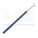 Suh Dacamara Strabismus Recession Grooved Muscle Hook, Titanium, Right, 0.55mm Wide Grooved Track in a 1.1mm Wide Hook x 11mm Long, Top View Of Hook Tapered From 1mm To 0.8mm, Knobbed Tip, Grooved Round Handle, Working Length 1-1/4" (31mm), Overall Length 4-15/16" (125mm) - TSD3599-12