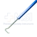 Suh Dacamara Strabismus Recession Grooved Muscle Hook, Titanium, Right, 0.55mm Wide Grooved Track in a 1.1mm Wide Hook x 11mm Long, Knobbed Tip To Prevent Muscle Slippage, Grooved Round Handle, Working Length 1-1/4" (31mm), Overall Length 4-15/16" (125mm) - TSD3599-14
