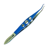 Castroviejo Colibri Forceps, Titanium, 0.5mm, 1 x 2 Teeth Set At 45 Degrees, Without Tying Platform, Three Hole Handle, Overall Length 4-1/8" (105mm) 