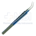 Kraff-Utrata Capulorhexis Forceps, Titanium, Extremely Thin Shanks, 11mm Tip To Bend, Sharp Tips, Round Handle, Round Grooves For Grip, Overall Length 4" (100mm) - 15-5405-TS-AS