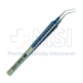 Utrata Capsulorhexis Forceps, Titanium, Angled, Long Extremely Thin Shafts, 11mm Bend To Tip, Small Bent Tips, Round Handle, Longitudinal Grooves, Overall Length 4" (100mm) - 11-6-6193-T