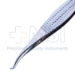 Castroviejo Corneal Forceps, Colibri Style, 0.12mm, 1 x 2 Teeth Set At 45 Degrees, No Tying Platform, Serrated Wide Handle, Polished Finish, Overall Length 4-1/4" (109mm) - 4323W