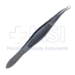 Castroviejo Corneal Forceps, Colibri Style, 0.12mm, 1 x 2 Teeth Set At 45 Degrees, No Tying Platform, Serrated Wide Handle, Polished Finish, Overall Length 4-1/4" (109mm) - 4323W