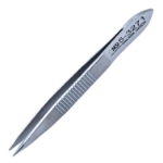 Cilia Forceps, Narrow Smooth Jaws, Serrated Handle, Polished Finish, Overall Length 3-1/3" (84mm) 500870,May-71,E2160