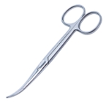 Enucleation Scissors, Strongly Curved, Blunt Tips, Heavy Blades, 40mm Mid-Screw To Tip, Ring Handle, Overall Length 5-1/8" (130mm) 1045811,May-63,K4-9920,08-03616,E3652