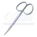 Eye Scissors, Curved, Blunt Tips, 29mm Mid-Screw To Tip, Ribbon Style Ring Handle, Polished Finish On Blades, Overall Length 4-1/4" (109mm) - 5-4529