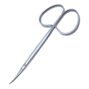 Eye Scissors, Curved, Blunt Tips, 29mm Mid-Screw To Tip, Ribbon Style Ring Handle, Polished Finish On Blades, Overall Length 4-1/4" (109mm) 960345,May-29,E3418 I