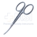 Iris Scissors, Curved, Sharp Tips, 28mm Mid-Screw To Tip, Ring Handle, Polished Finish On Blades, Overall Length 3-7/8" (100mm) - 5-4516