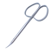 Stitch Scissors, Curved, Sharp Tips, 18mm Mid-Screw To Tip, Ribbon Style Ring Handle, Polished Finish, Overall Length 3-3/4" (97mm) 986642,May-01,K4-8000,E3590 I
