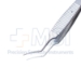 Lehner Style Capsulorhexis Forceps, Gently Curved Shaft, 2mm Platform, Flat Handle, Dull Finish, Overall Length 3-1/4" (80mm) - 5-3116