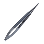 Micro Needle Holder, 0.8mm x 12mm Diamond Coated Jaws, With Lock, Round 9mm Diameter Handle, Overall Length 6-1/2" (165mm) 