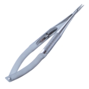 Needle Holder, Straight, With Lock, Medium 9mm Jaws, Large Round Knurled Handle, Overall Length 5-1/4" (135mm) 1061517,May-06,08-02116,E3795