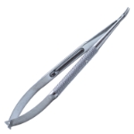 Needle Holder, Moderately Curved, Delicate 6mm Jaws, With Lock, Round Knurled Small Handle, Dull Finish, Overall Length 5" (128mm) K6-3820,E3883 WL,9868E,K6-3820,E3883 WL