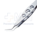 Nevyas Style Utrata Capsulorhexis Forceps, Angled, Long Extremely Thin Shafts, 11mm From Bend To Tip, Small Sharp Cystotome Tips, Three Hole Handle, Overall Length 4" (100mm) - 11-6-6194
