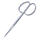 Eye Scissors, Straight, Sharp Tips, 29mm Mid-Screw To Tip, Ribbon Style Ring Handle, Polished Finish On Blades, Overall Length 4-1/4" (109mm) 957423,May-21,E3400 I