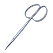Eye Scissors, Straight, Blunt Tips, 29mm Mid-Screw To Tip, Ribbon Style Ring Handle, Polished Finish On Blades, Overall Length 4-1/4" (109mm) 959614,May-27,E3416 I
