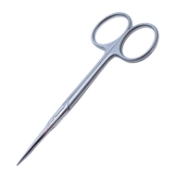 Eye Scissors, Straight, Sharp Tips, 32mm Mid-Screw To Tip, Ring Handle, Polished Finish On Blades, Overall Length 4-1/4" (109mm) K4-7400,E3424