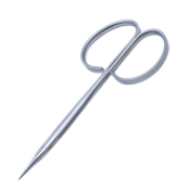 Iris Scissors, Straight, Sharp Tips, 18mmm Mid-Screw To Tip, Ribbon Style Ring Handle, Polished Finish On Blades, Overall Length 3-7/8" (98mm) 915785,May-07,08-03318,E3396 I