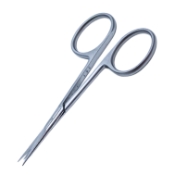 Iris Scissors, Straight, Sharp Tips, 28mm Mid-Screw To Tip, Ribbon Style Ring Handle, Polished Finish On Blades, Overall Length 3-7/8" (100mm) 955231,May-15,K4-7440,E3404