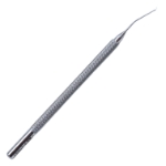 Seibel Nucleus Chopper, Use In LH, RH Dominant, Angled, 15mm Bend To Tip, 0.5mm Olive Shaped Tip, Curved Inside Cutting Edge, Round Knurled Handle, Overall Length 4-5/8" (117mm) 08-14516,6954E,K3-2333,08-14516