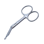 Lister Bandage Scissors, Angled, Probe Tip, Two Tone Finish, Overall Length 3-1/2" (90mm) 