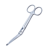 Lister Bandage Scissors, Angled, Probe Tip, Two Tone Finish, Overall Length 5-1/2" (140mm) 