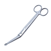 Lister Bandage Scissors, Angled, Probe Tip, Two Tone Finish, Overall Length 7-1/4" (185mm) 