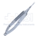Westcott Conjunctival Scissors, Straight Blunt Tips, 16mm Mid-Screw To Tip, Wide Serrated Handle, Polished Finish, Overall Length 4-7/8" (124mm) - 5-4427-SB