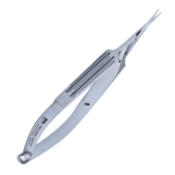 Westcott Conjunctival Scissors, Straight Blunt Tips, 16mm Mid-Screw To Tip, Wide Serrated Handle, Polished Finish, Overall Length 4-7/8" (124mm) 