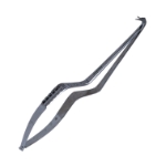 Yasargil Micro Circumflex Bayonet Scissors, 125 Degrees Gooseneck Angled Blades, Flat Handle, Overall Length 7-1/4" (183mm) 