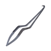 Yasargil Micro Circumflex Bayonet Scissors, 125 Degrees Gooseneck Angled Blades, Flat Handle, Overall Length 7-1/4" (183mm) 