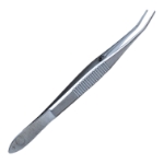 Puntenney Tying Forceps, Curved Shafts, 12mm Tying Platform, Serrated Handle, Polished Finish, Overall Length 4" (102mm) 400063,May-95,E1884