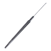 Rappazzo Intraocular Foreign Body Forceps, Stationary Distal Jaw, Angled 45 Degrees, 20ga Diameter Shaft, 1.5mm Diamond Dusted Jaw, Inner Jaw Space 2mm, Lightweight Squeeze Handle, Dull Finish, Overall Length 5-3/4" (145mm) E1961 D,E1961 D