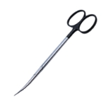 Reynolds (Jamison) Scissors, Super Cut, Curved, Bottom Blade Serrated, Black Ring Handles, Overall Length 5-1/2" (140mm) 