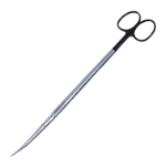 Reynolds (Jamison) Scissors, Super Cut, Curved, Bottom Blade Serrated, Tenotomy Tips, Black Ring Handles, Overall Length 6-1/4" (159mm) 