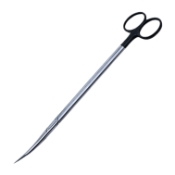Reynolds (Jamison) Scissors, Super Cut, Curved, Bottom Blade Serrated, Black Ring Handles, Overall Length 9" (220mm) 