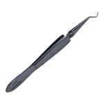 Rizzuti Superior Rectus Forceps, 45 Degrees Angled Shafts, 7mm Tip To Bend, Tips Curved, 1 x 2 Teeth, Serrated Cross Action Handle, Polished Finish, Overall Length 3-3/4" (96mm) 293411,May-03,E1692