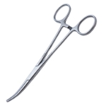 Rochester-Ochsner Forceps, Curved, 1 x 2 Teeth, Overall Length 6-1/4" (159mm) 
